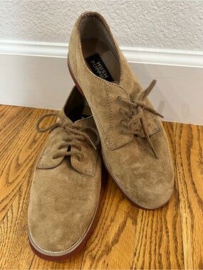 Hush Puppies Men's Tan Suede Oxford Lace-Up Shoes Sz 7 Academia Business Casual